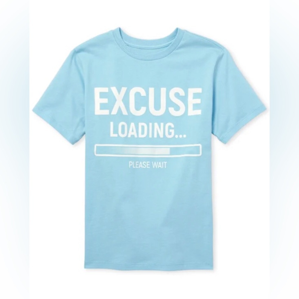 The Children's Place Aqua 'Excuse Loading' Tee